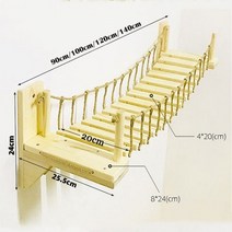 켓워커 고양이선반 고양이구름다리 고양이 다리 등반 프레임 나무 애완 동물 집 침대 해먹 Sisal 긁는 게시물 가구 벽 마운트 90-140cm, 다리_140cm