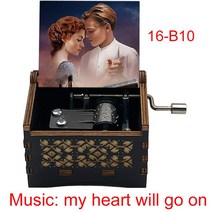 금당물산마켓 우수 타이타닉 영화 테마 뮤직 박스 My Heart Will Go On Creative Print 손으로 만든 나무, 06 16-B10