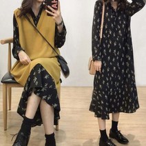 봄 패션 꽃무늬 프릴 데이트 캐주얼 청순한 원피스