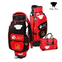 [루즈벨트 테디베어] 비제이커머스 여성용 골프백 보스턴백 세트, 블랙