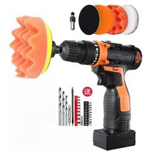 무선폴리셔 충전식 광택 자동차 폴리싱 연마, 7가지폴리싱및왁싱코튼휠+폴리싱왁스+오염제거왁스