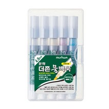 문화연필 더존 물백묵펜 5색 세트/ 물마카 액체분필 워터초크 그린보드 블랙보드 칠판