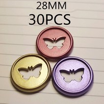 컬러 무광택 바인딩 디스크 버클 30 pcs28 mm 플라스틱 바인딩 링 나비 스타일 느슨한 잎 버섯 구멍 바인, 04 Color mixing