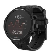 순토 다이빙컴퓨터시계 suunto 9 baro smart watch 스포츠 팔찌 액세서리 용 교체 실리콘 교체 스포츠 손목 스트랩 시계 밴드, 검은색