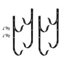 4 pcs 풀 폴 행거 브래킷 정원 도구에 대 한 울타리 후크 잎 진공 호스, 21.6cmx7.6cm, 알루미늄 합금, 검은색
