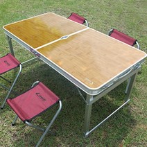 트랜스포머 테이블 (4인용) 의자포함 더웨이브스토어, (트랜스포머테이블-내츄럴오크+전용가방)