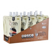 헬시브로스 반려동물 프리미엄 홈메이드 육수 간식 파우치 소 180ml, 10개입, 소고기 + 황태 혼합맛