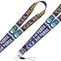 미국 공군 패턴 키 전화 태그용 끈 넥 스트랩 체인 ID 카드 USB 배지 군인 홀더 기념품 선물, 한개옵션1, 01 Long Silver