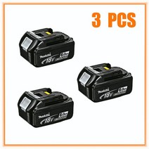 마끼다호환배터리 충전기 Makita-100% 오리지널 18V 6.0Ah 충전식 전동 공구 배터리 LED 리튬 이온 교체 LXT BL1860B BL1860 BL1850, 6.0AH-3PCS, 03 6.0AH-3PCS