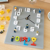 글자블럭 교육용벽시계 어린이교육용 무소음 벽시계, 글자블럭 벽시계 그린+경찰관세트