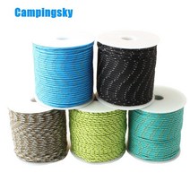 패러글라이딩장비 패러글라이딩자격증 행글라이딩 campsky reflective paracord 2mm paracord 3 strand core 야외 캠핑 parachute, 노란색 위장 반사, 50미터