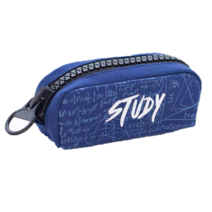 시크벤 스터디 왕지퍼 캔버스 필통 파우치 중학생 고등학생 직장인, 네이비