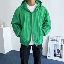 데일트 남자 라이즈캡 나일론 오버핏 후드 투웨이 바람막이 자켓