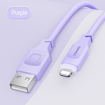유삼스-Lithe PD 고속충전 데이터 케이블 20W 아이폰 14 미니 프로 맥스 X 8 플러스용 C타입-번개 표시기, 03 12W A To L Purple_01 1.2M