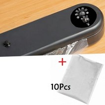 진공포장기 떡포장기계 무선 가정용 수축포장기220V 110V 자동 식품 진공 포장기 상업 및 가정용 비닐봉, 01 black x 10pcs_02 미국 플러그