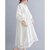 G125141 원피스 빅사이즈 린넨 레이스