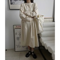 잇츠스타일 핸리넥 라운드넥 셔츠 베이비돌 빅사이즈 롱원피스 여성아메카지 원피스 아메카지룩