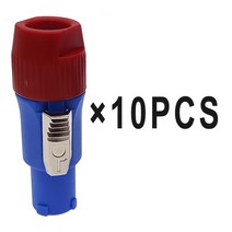 10PCS Powercon 커넥터 3 핀 20A 250V 전원 스피커 케이블 남성 플매트 카펫 러그 LED 스크린 무대 조명, [01] Blue body-Red Cap
