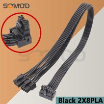 egpu 모듈 형 케이블 2 * GPU de 8 소나무 a 16 3 macho PCIE 50 12VHPWR RTX 4090 파라 EVGA PSU 16AWG 60, 08 Black 2X8PLA_03 50cm