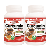 (2병) 뉴트리돔 강황 커큐민 400mg + 블랙 후추 추출물 80mg 60캡슐 | 캐나다 직구 영양제 - 카포리아