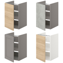 이케아 세면대 ENHET 엔헤트 세면기 하부장 + 선반/도어 그레이/참나무무늬 40x42x60 cm