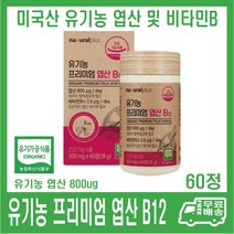 내츄럴플러스 유기농 프리미엄 엽산 B12 60정 1박스2개월분 /엽산 800ug 임 198791, 1개