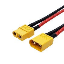 XT60 커넥터 실리콘 케이블 AWG14 연결 전기 배선 10cm 암 수, 암컷