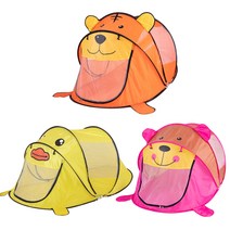 KC인증 팝업 캐릭터 텐트 어린이 놀이 원터치 유아 키즈 모기장 플레이하우스 그늘막, 핑크강아지
