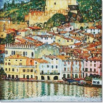 포토스티치 십자수명화도안-Malcesine on Lake Garda /Gustav Klimt