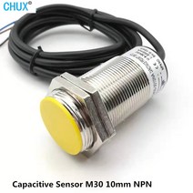 CHUX M30 정전식 근접 센서 NPN 10mm 감지 거리 NO/NC 정전용량 LED 액체 레벨 스위치, 01 NPN NO