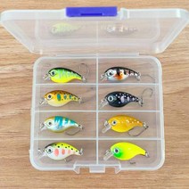 찌부력맞춤통 찌맞춤통 8 개/상자 플로팅 크랭크 베이트 낚시 민물 민물낚시용품찌케이스