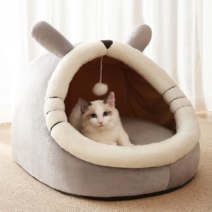 퍼플펫 곰돌이 숨숨집 강아지 하우스 고양이 숨숨집 침대 쿠션 소파, 회색곰(대형)