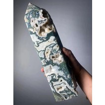 아름다운 대형 천연 이끼 마노 타워 힐링, 09 1600-1700g