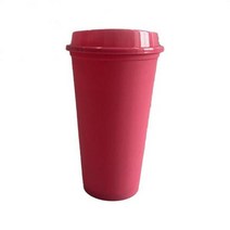 5 / 1 Pieces 473ml 16oz 솔리드 컬러 컵 뚜껑없이 로고 커피 컵 재사용 가능한 컵 플라스틱 텀블러 매트 마무리 플라스틱 컵, 1PC-Pink