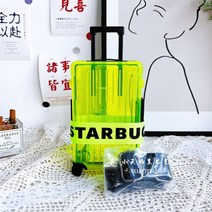 스타벅스 여름 스벅 썸머 프리퀀시 트렁크 레디백 여행용 7인치 미니, 형광그린