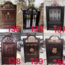 전원 단독 주택 대문 현관문 알루미늄 예술 안뜰 이중 문 빌라 단일 문 정원 입구 문 알, 6. 스타일 6