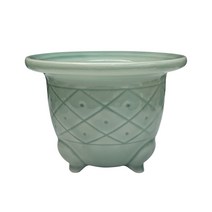 나라아트 청자 옹기 풍란분 중형, 청록색