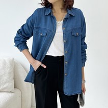 [쏭스타일] 보우소프트데님셔츠