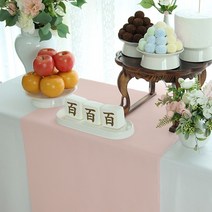 인조실크 인디핑크 돌상테이블보 인견실크, E1인조실크(인디핑크)180x55-2면오바로크