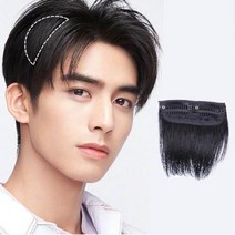 똑딱이 붙임머리 옆 앞 뒤 부분가발, LD-1074 남자부분가발(1P)_다크브라운