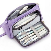 [바보사랑] 삼각형 필통 심플 펜슬케이스 고등학생필통 대학생필통, 색상:퍼플