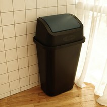 키펙스 L형 카페 식당 업소용 매장용 대형 쓰레기통 40L(뚜껑 포함), 검정