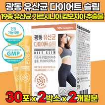 식약처인증 탄수화물 지방 억제 도움 다이어트 슬림 유산균 HCA 가르시니아 가르시아 가르니시아 캄보디아 감보지아 추출물 이산화규소없는 프로바이오스틱 유상균 유신균 분말 가루 스틱, 30포X2박스(2개월분)