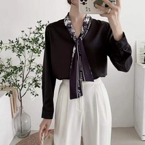 커스텀에이블 모던 스카프 배색 블라우스 C2302BL018A