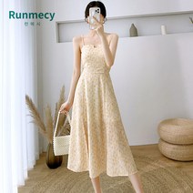 런메시Runmecy 여성 여름 원피스 나시 원피스 쉬폰 원피스