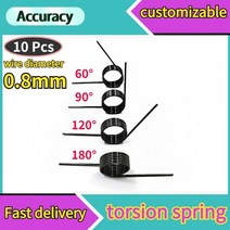 10 Pcs 와이어 직경 0.8mm 3/6/9 코일 스프링 스틸 V-스프링 비틀림 작은 비틀림 스프링 머리핀 스프링 180/120/90/60 학위, 0.8mm(120 degrees), 10mm(10pcs), 7.2mm(9 laps )