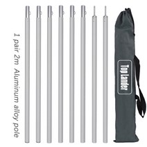 렉타타프 미니타프 실타프 타프 사이드 월 꽁타프. . 대형 팔각형 방수포 방수 그늘 항해 태양 보호소 캠핑 천막 텐트 양산 정원 캐노피 해변 관광, 1 쌍 2m 극, 협력사