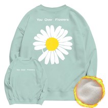 문컬렉션 남녀공용 기모 오버핏 맨투맨 오버플라워