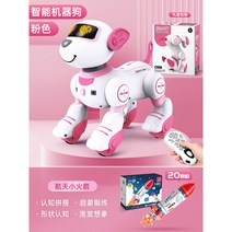 스마트 반려로봇 로봇강아지 애완 장난감 원격제어, 표준배터리, 2.핑크로봇강아지+로켓블록