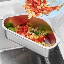 싱크대 음식물 거름망 코너 쓰레기통 잔반처리 정리대, 실버